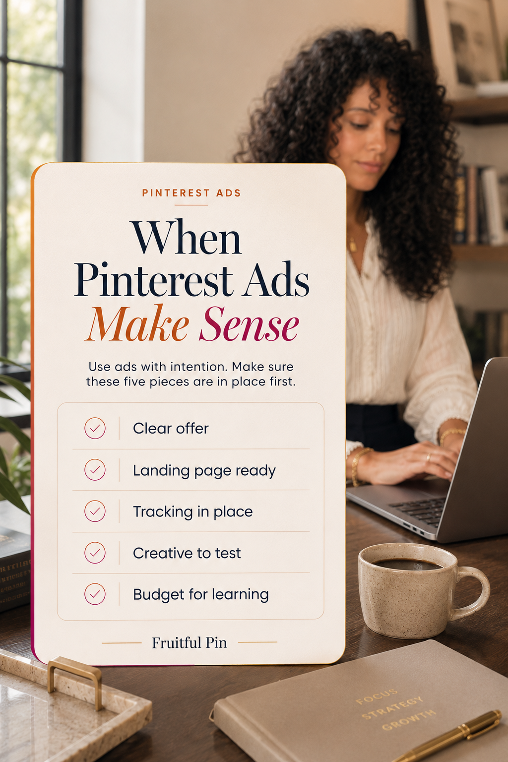 Fruitful Pin Pinterest ads readiness checklist graphic